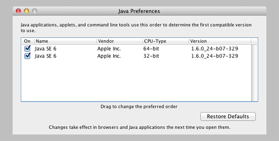 Java jre download mac os x